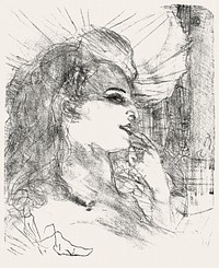 Portraits of Actors and Actresses: Thirteen Lithographs: Anna Held (1898) print in high resolution by <a href="https://www.rawpixel.com/search/Henri%20de%20Toulouse-Lautrec?sort=curated&amp;page=1&amp;topic_group=_my_topics">Henri de Toulouse&ndash;Lautrec</a>. Original from The Cleveland Museum of Art. Digitally enhanced by rawpixel.