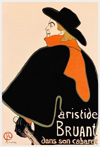Aristide Bruant in his Cabaret (1893) print in high resolution by <a href="https://www.rawpixel.com/search/Henri%20de%20Toulouse-Lautrec?sort=curated&amp;page=1&amp;topic_group=_my_topics">Henri de Toulouse&ndash;Lautrec</a>. Original from Minneapolis Institute of Art. Digitally enhanced by rawpixel.