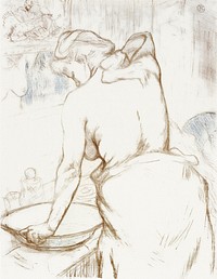 Washing (1896) print in high resolution by <a href="https://www.rawpixel.com/search/Henri%20de%20Toulouse-Lautrec?sort=curated&amp;page=1&amp;topic_group=_my_topics">Henri de Toulouse&ndash;Lautrec</a>. Original from The MET Museum. Digitally enhanced by rawpixel.