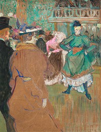 Quadrille at the Moulin Rouge (1892) painting by <a href="https://www.rawpixel.com/search/Henri%20de%20Toulouse-Lautrec?sort=curated&amp;page=1&amp;topic_group=_my_topics">Henri de Toulouse&ndash;Lautrec</a>. Original from National Gallery of Art. Digitally enhanced by rawpixel.