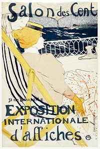 Salon des Cent poster (1896) print in high resolution by <a href="https://www.rawpixel.com/search/Henri%20de%20Toulouse-Lautrec?sort=curated&amp;page=1&amp;topic_group=_my_topics">Henri de Toulouse&ndash;Lautrec</a>. Original from The Public Institution Paris Mus&eacute;es. Digitally enhanced by rawpixel.