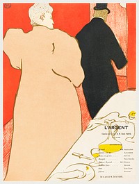 L&#39;Argent (1895) print by <a href="https://www.rawpixel.com/search/Henri%20de%20Toulouse-Lautrec?sort=curated&amp;page=1&amp;topic_group=_my_topics">Henri de Toulouse&ndash;Lautrec</a>. Original from National Gallery of Art. Digitally enhanced by rawpixel.