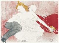 Ontwerp voor omslag catalogus met liggende man en halfnaakte vrouw (1896) print in high resolution by Henri de Toulouse–Lautrec. Original from The Rijksmuseum. Digitally enhanced by rawpixel.