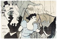 Affiche met aankondiging van gemaskerd bal in Casino van Parijs met portretten van Cha-u-kao en Yvette Guilbert (1892) print in high resolution by Henri de Toulouse&ndash;Lautrec. Original from The Rijksmuseum. Digitally enhanced by rawpixel.