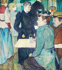 A Corner of the Moulin de la Galette (1892) painting in high resolution by Henri de Toulouse–Lautrec. Original from National Gallery of Art. Digitally enhanced by rawpixel.