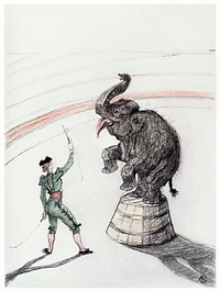 Elephant en liberte (1899) print in high resolution by Henri de Toulouse–Lautrec. Original from New York Public Library. Digitally enhanced by rawpixel.