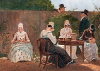 The Chalon Family in London (ca. 1800) painting in high resolution by <a href="https://www.rawpixel.com/search/Jacques%E2%80%93Laurent%20Agasse?sort=curated&amp;page=1&amp;topic_group=_my_topics">Jacques&ndash;Laurent Agasse</a>. Original from The Yale University Art Gallery. Digitally enhanced by rawpixel.