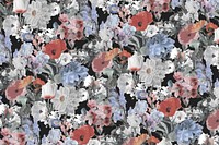 Flower pattern background, botanical design vector, remixed from original artworks by Pierre Joseph Redouté