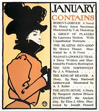 January Poster (1898) print in high resolution by <a href="https://www.rawpixel.com/search/Edward%20Penfield?sort=curated&amp;page=1&amp;topic_group=_my_topics">Edward Penfield</a>. Original from The New York Public Library. Digitally enhanced by rawpixel.