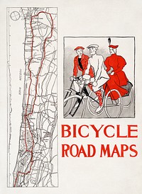 Bicycle road maps (1895) print in high resolution by <a href="https://www.rawpixel.com/search/Edward%20Penfield?sort=curated&amp;page=1&amp;topic_group=_my_topics">Edward Penfield</a>. Original from Library of Congress. Digitally enhanced by rawpixel.