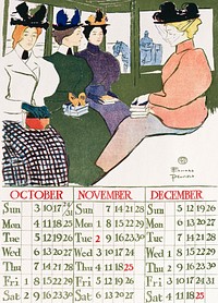 Vintage calendar (1897) print in high resolution by Edward Penfield. Original from Library of Congress. Digitally enhanced by rawpixel.