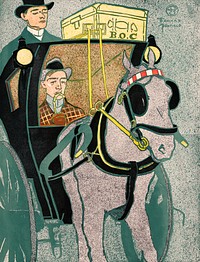 Man in carriage (1896) print in high resolution by Edward Penfield. Original from Library of Congress. Digitally enhanced by rawpixel.