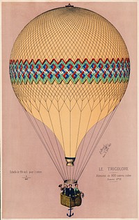 The Tricolor balloon ascension in Paris, June 6th 1874. Original from Library of Congress. Digitally enhanced by rawpixel.