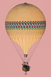 Vintage balloon illustration, traditional air transportation psd, remix from the artwork of Imprimeur E. Pichot