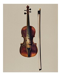 Vintage Still Life with a Violin illustration <br />wall art print and poster.