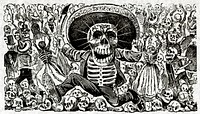 Calaveras Oaxaquena by Mexican political printmaker and engraver, Jose Guadalupe Posada (1852-1913). Original from Library of Congress. Digitally enhanced by rawpixel.