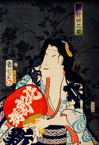 One of the portrait from the collection of portraits, Portraits of an Actress by <a href="https://www.rawpixel.com/search/Toyohara%20Kunichika?sort=curated&amp;page=1">Toyohara Kunichika</a> (1835-1900), a traditional Japanese Ukyio-e style actress illustration. Original from Library of Congress. Digitally enhanced by rawpixel.
