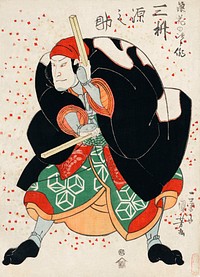 Mimasu Gennosuke no Namiwa no Jirosaku by <a href="https://www.rawpixel.com/search/utagawa%20kuniyoshi?sort=curated&amp;page=1">Utagawa Kuniyoshi</a> (1753-1806), a traditional Japanese ukiyo-e style illustration of an actor Mimasu Gennosuke in the role of Namiwa Jirosaku. Original from Library of Congress. Digitally enhanced by rawpixel.