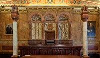 Details from the million dollar courthouse, the Theodore Levin United States Courthouse, Detroit Federal Building, Detroit, Michigan (2010) by <a href="https://www.rawpixel.com/search/carol%20m.%20highsmith?sort=curated&amp;page=1">Carol M. Highsmith</a>. Original image from Library of Congress. Digitally enhanced by rawpixel.