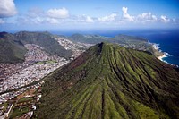 Aerial view of Honolulu, Hawaii. Original image from Carol M. Highsmith&rsquo;s America, Library of Congress collection. Digitally enhanced by rawpixel.