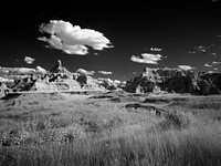 Infrared view of Badlands National Park in South Dakota, USA. Original image from Carol M. Highsmith&rsquo;s America, Library of Congress collection. Digitally enhanced by rawpixel.