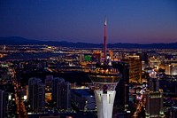The Stratosphere Tower in Las Vegas Strip. Original image from <a href="https://www.rawpixel.com/search/carol%20m.%20highsmith?sort=curated&amp;page=1">Carol M. Highsmith</a>&rsquo;s America, Library of Congress collection. Digitally enhanced by rawpixel.
