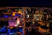 Aerial photograph of the Las Vegas Strip. Original image from <a href="https://www.rawpixel.com/search/carol%20m.%20highsmith?sort=curated&amp;page=1">Carol M. Highsmith</a>&rsquo;s America, Library of Congress collection. Digitally enhanced by rawpixel.