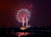July 4th Fireworks. Washington DC is a spectacular place to celebrate July 4th! Original image from <a href="https://www.rawpixel.com/search/carol%20m.%20highsmith?sort=curated&amp;page=1">Carol</a><a href="https://www.rawpixel.com/search/carol%20m.%20highsmith?sort=curated&amp;page=1"> M. Highsmith</a>&rsquo;s America, Library of Congress collection. Digitally enhanced by rawpixel.