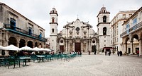 The Havana Cathedral, in Havana, Cuba. Original image from <a href="https://www.rawpixel.com/search/carol%20m.%20highsmith?sort=curated&amp;page=1">Carol M. Highsmith</a>&rsquo;s America, Library of Congress collection. Digitally enhanced by rawpixel.