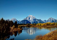 Grand Teton National Park view. Original image from <a href="https://www.rawpixel.com/search/carol%20m.%20highsmith?sort=curated&amp;page=1">Carol M. Highsmith</a>&rsquo;s America, Library of Congress collection. Digitally enhanced by rawpixel.