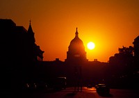 The U.S. Capitol at Dawn. Original image from <a href="https://www.rawpixel.com/search/carol%20m.%20highsmith?sort=curated&amp;page=1">Carol M. Highsmith</a>&rsquo;s America, Library of Congress collection. Digitally enhanced by rawpixel.