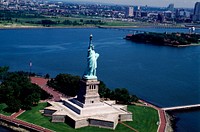 Aerial view of the Statue of Liberty. Original image from <a href="https://www.rawpixel.com/search/carol%20m.%20highsmith?sort=curated&amp;page=1">Carol M. Highsmith</a>&rsquo;s America, Library of Congress collection. Digitally enhanced by rawpixel.