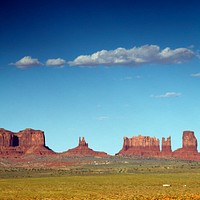Monument Valley, a Navajo Nation tribal park whose red-sandstone formations on the Colorado Plateau lie mostly in Arizona but also into Utah. Original image from <a href="https://www.rawpixel.com/search/carol%20m.%20highsmith?sort=curated&amp;page=1">Carol M. Highsmith</a>&rsquo;s America, Library of Congress collection. Digitally enhanced by rawpixel.