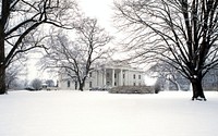 Wintertime view of the White House. Original image from <a href="https://www.rawpixel.com/search/carol%20m.%20highsmith?sort=curated&amp;page=1">Carol M. Highsmith</a>&rsquo;s America, Library of Congress collection. Digitally enhanced by rawpixel.