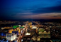 Aerial view of Las Vegas at night. Original image from <a href="https://www.rawpixel.com/search/carol%20m.%20highsmith?sort=curated&amp;page=1">Carol M. Highsmith</a>&rsquo;s America, Library of Congress collection. Digitally enhanced by rawpixel.