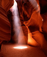 Light streams in to an Arizona &quot;slot canyon&quot; near Page. Original image from <a href="https://www.rawpixel.com/search/carol%20m.%20highsmith?sort=curated&amp;page=1">Carol M. Highsmith</a>&rsquo;s America, Library of Congress collection. Digitally enhanced by rawpixel.