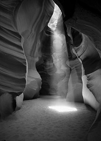 Light beams into an Arizona &quot;slot canyon&quot; near Page. Original image from <a href="https://www.rawpixel.com/search/carol%20m.%20highsmith?sort=curated&amp;page=1">Carol M. Highsmith</a>&rsquo;s America, Library of Congress collection. Digitally enhanced by rawpixel.
