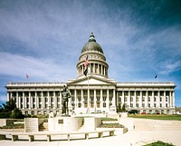 Utah Capitol, Salt Lake City. Washington Monument in spring. Original image from <a href="https://www.rawpixel.com/search/carol%20m.%20highsmith?sort=curated&amp;page=1">Carol M. Highsmith</a>&rsquo;s America, Library of Congress collection. Digitally enhanced by rawpixel.