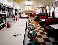 Modern Diner, Pawtucket, Rhode Island. Original image from <a href="https://www.rawpixel.com/search/carol%20m.%20highsmith?sort=curated&amp;page=1">Carol M. Highsmith</a>&rsquo;s America, Library of Congress collection. Digitally enhanced by rawpixel.
