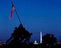 Iwo Jima Memorial at Dusk. Original image from Carol M. Highsmith&rsquo;s America, Library of Congress collection. Digitally enhanced by rawpixel.