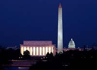 Our Treasured Washington Monuments at Night. Original image from Carol M. Highsmith&rsquo;s America, Library of Congress collection. Digitally enhanced by rawpixel.