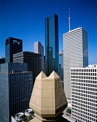 Rooftop View of Houston, Texas. Original image from <a href="https://www.rawpixel.com/search/carol%20m.%20highsmith?sort=curated&amp;page=1">Carol M. Highsmith</a>&rsquo;s America, Library of Congress collection. Digitally enhanced by rawpixel.