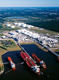 Port of Houston, Texas. Original image from <a href="https://www.rawpixel.com/search/carol%20m.%20highsmith?sort=curated&amp;page=1">Carol M. Highsmith</a>&rsquo;s America, Library of Congress collection. Digitally enhanced by rawpixel.