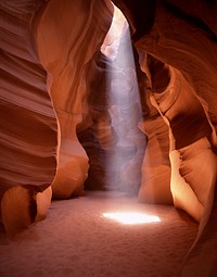 Stunning Light Shaft, Arizona Slot Canyon. Original image from <a href="https://www.rawpixel.com/search/carol%20m.%20highsmith?sort=curated&amp;page=1">Carol M. Highsmith</a>&rsquo;s America, Library of Congress collection. Digitally enhanced by rawpixel.