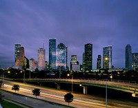Dusk view of the Houston, Texas. Original image from Carol M. Highsmith&rsquo;s America, Library of Congress collection. Digitally enhanced by rawpixel.