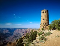Arizona&#39;s Grand Canyon Watch Tower. Old Mammoth Road. Original image from <a href="https://www.rawpixel.com/search/carol%20m.%20highsmith?sort=curated&amp;page=1">Carol M. Highsmith</a>&rsquo;s America, Library of Congress collection. Digitally enhanced by rawpixel.