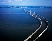 The Chesapeake Bay Bridge (commonly known as the Bay Bridge) is a major dual-span bridge in the U.S. state of Maryland. Original image from <a href="https://www.rawpixel.com/search/carol%20m.%20highsmith?sort=curated&amp;page=1">Carol M. Highsmith</a>&rsquo;s America, Library of Congress collection. Digitally enhanced by rawpixel.