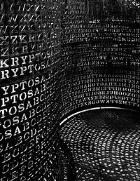 Art made of &quot;code&quot; named Kryptos sits on the grounds of the C.I.A. Headquarters in Virginia. Original image from <a href="https://www.rawpixel.com/search/carol%20m.%20highsmith?sort=curated&amp;page=1">Carol M. Highsmith</a>&rsquo;s America, Library of Congress collection. Digitally enhanced by rawpixel.