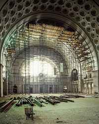 Washington's Union Station train terminal during its wholesale restoration in the 1980s. Original image from Carol M. Highsmith&rsquo;s America, Library of Congress collection. Digitally enhanced by rawpixel.