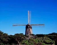 Dutch-style windmills constructed to keep sandy Golden Gate Park&#39;s fragile foliage green. Original image from <a href="https://www.rawpixel.com/search/carol%20m.%20highsmith?sort=curated&amp;page=1">Carol M. Highsmith</a>&rsquo;s America, Library of Congress collection. Digitally enhanced by rawpixel.
